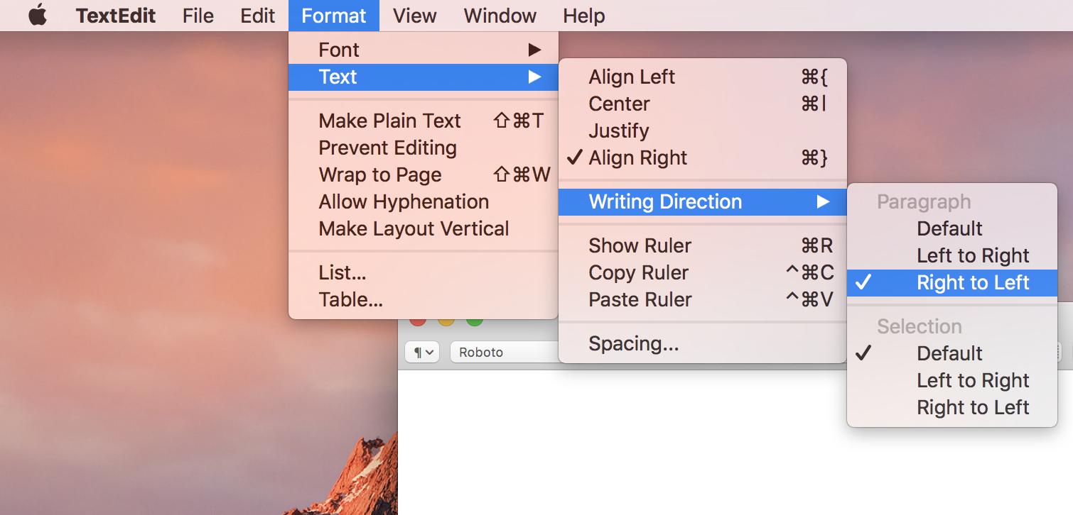 shortcut for centering text mac
